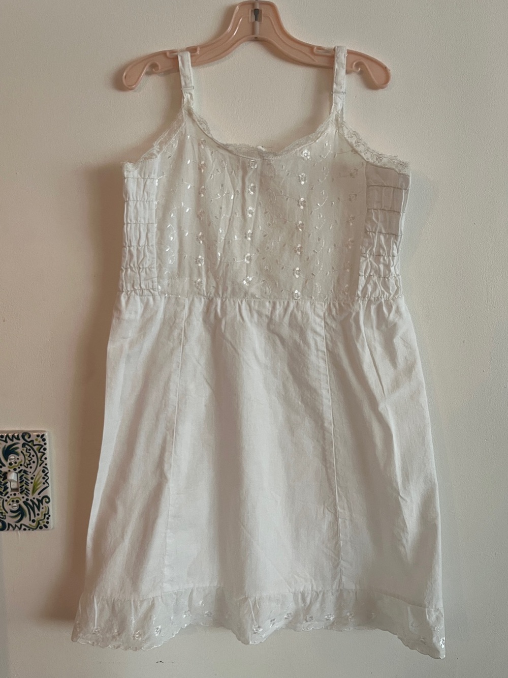 Vintage Stoneswear White Embroidered Child’s Casual Sundress